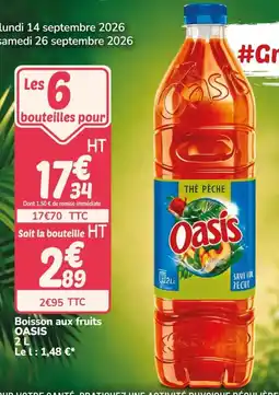 Promocash Oasis Thé Pêche offre
