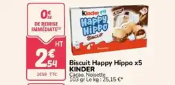 Promocash Kinder biscuit happy hippo offre