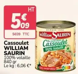 Promocash William SAURIN Cassoulet offre