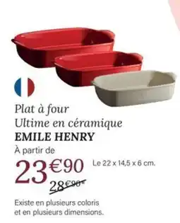 Ambiances & Styles EMILE HENRY Plat à four offre
