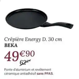 Ambiances & Styles BEKA Crêpière Energy D. 30 cm offre