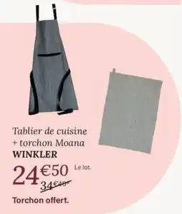 Ambiances & Styles WINKLER Tablier de cuisine + torchon Moana offre