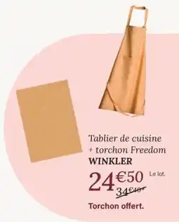 Ambiances & Styles WINKLER Tablier de cuisine + torchon Freedom offre