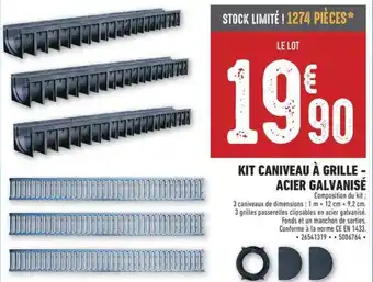 KIT CANIVEAU À GRILLE - ACIER GALVANISÉ