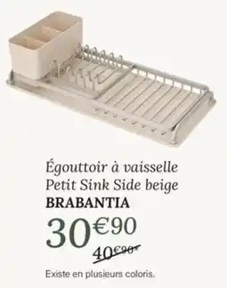 Ambiances & Styles BRABANTIA Égouttoir à vaisselle Petit Sink Side beige offre