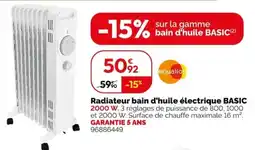 Weldom equation Radiateur bain d'huile électrique BASIC offre