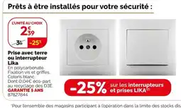 Weldom LIKA Prise avec terre ou interrupteur offre