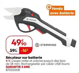 Weldom STERWINS Sécateur sur batterie offre