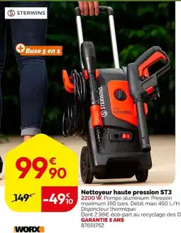 Weldom STERWINS Nettoyeur haute pression ST3 offre