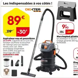 Weldom DEXTER PRO Aspirateur eau et poussières offre