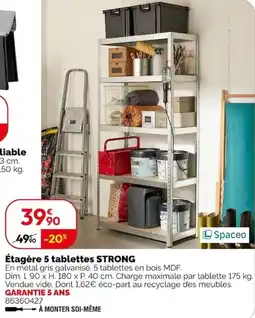 Weldom Spaceo Étagère 5 tablettes STRONG offre