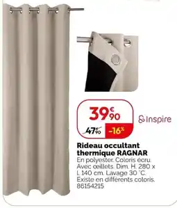 Weldom RAGNAR Rideau occultant thermique offre