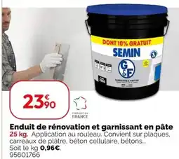 Weldom SEMIN Enduit de rénovation et garnissant en pâte offre