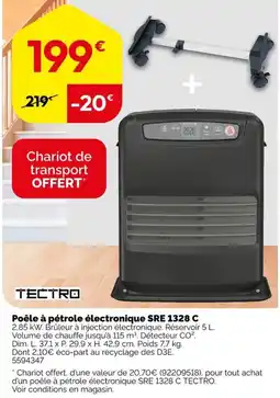 Weldom TECTRO Poêle à pétrole électronique SRE 1328 C offre