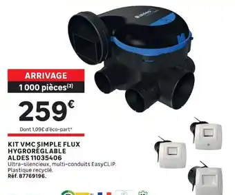 ALDES KIT VMC SIMPLE FLUX HYGRORÉGLABLE