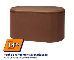 Action Pouf de rangement avec plateau offre