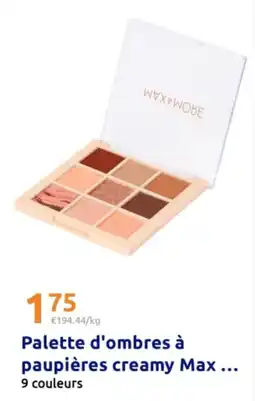 Action WAX&MOBE Palette d'ombres à paupières creamy Max offre