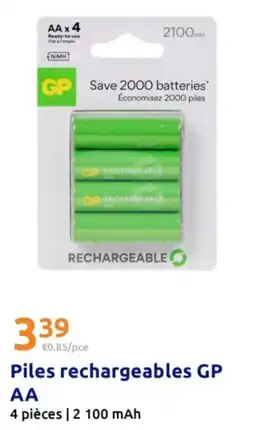 Action GP Piles rechargeables AA offre