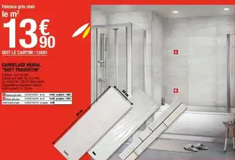 Brico Dépôt Carrelage mural soft travertin offre