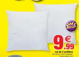 Bazarland Lot de 2 oreillers offre