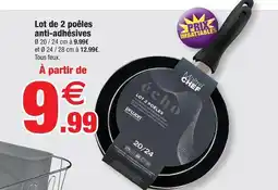 Bazarland Master chef lot de 2 poêles anti-adhésives offre