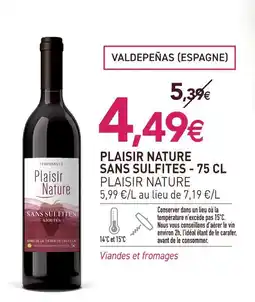 naturéO Plaisir nature plaisir nature sans sulfites offre