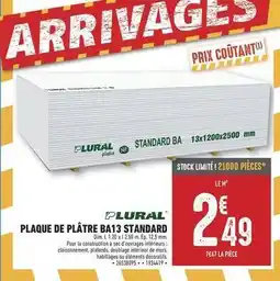 Brico Cash Dim - plaque de platre ba13 standard offre