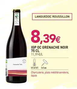 naturéO Languedoc roussillon igp oc grenache noir 75 cl offre