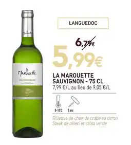naturéO La marouette sauvignon languedoc 75 cl offre