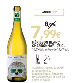naturéO Hérisson blanc chardonnay offre