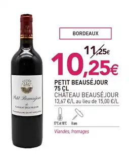 naturéO Petit beauséjour bordeaux petit beauséjour 75cl offre