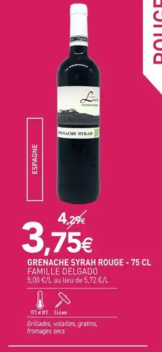 naturéO Famille delgado grenache syrah rouge 75 cl offre
