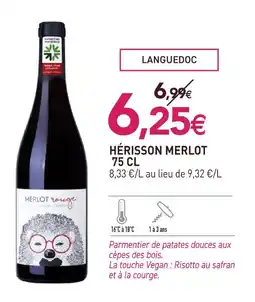 naturéO Hérisson merlot rouge offre