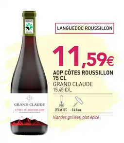 naturéO Grand claude aop languedoc roussillon côtes roussillon 75 cl offre