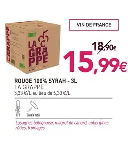 naturéO La grappe rouge 100% syrah - 3l offre
