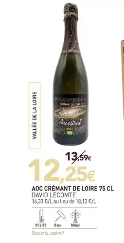 naturéO David lecomte aoc crémant de loire brut ancestral offre