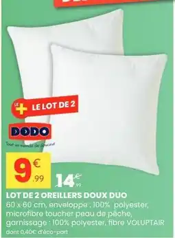 Stokomani Dodo - lot de 2 oreillers doux duo offre