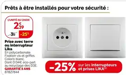 Weldom Lika prise avec terre ou interrupteur offre