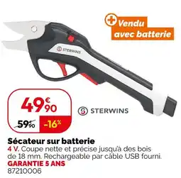 Weldom Sterwins sécateur sur batterie offre