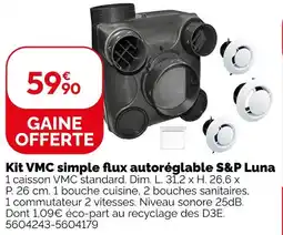Weldom S&p kit vmc simple flux autoréglable luna offre