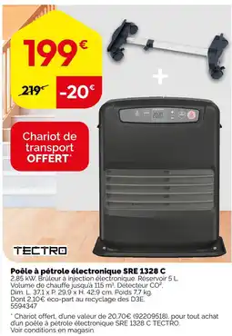Weldom Tectro poêle à pétrole électronique sre 1328 c offre