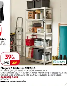 Weldom Spaceo étagère 5 tablettes strong offre