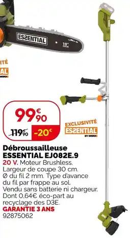 Weldom Essential débroussailleuse ejo82e.9 offre