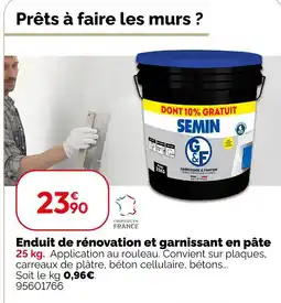 Weldom Semin enduit de rénovation et garnissant en pâte offre