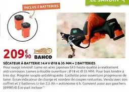 Rural Master Sécateur à batterie 14.4 v q18 & 35 mm + 2 batteries offre