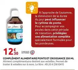 Rural Master Complément alimentaire ponte et croissance 250 ml offre