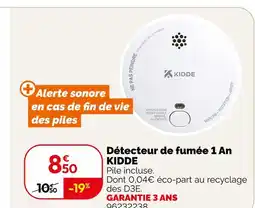 Weldom Kidde détecteur de fumée 1 an offre