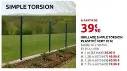 Rural Master Maille - grillage simple torsion plastifie vert 20 m offre