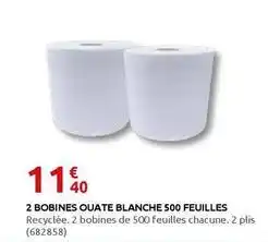 Rural Master 2 bobines ouate blanche 500 feuilles offre
