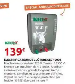Rural Master Tous - électrificateur de clôture sec 10000 offre